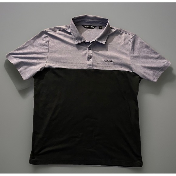 Travis Mathew Other - Travis Mathew Short Sleeve Polo Shirt Blue Black Colorblock Logo Large JBHS